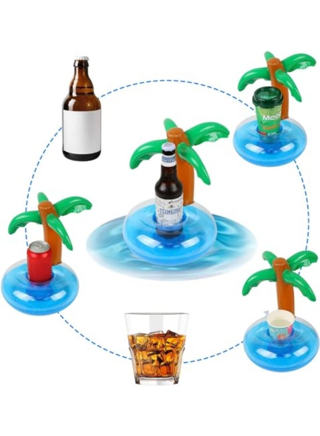 CLENEA 6 Pack Palm Tree Inflatable Drink Holder, Drink Floaties Floating Drink Holder for Swimming Pool Drink Holder for Pool Party Pool Accessories for Adults - Image 4